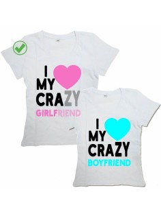 Парные футболки для парня и девушки Crazy girlfriend &boyfriend/для двоих