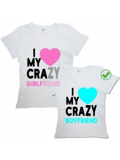 Парные футболки для парня и девушки Crazy girlfriend &boyfriend/для двоих