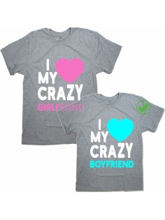 Парные футболки для парня и девушки Crazy girlfriend &boyfriend/для двоих
