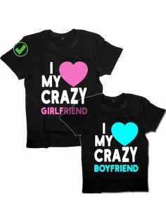 Парные футболки для парня и девушки Crazy girlfriend &boyfriend/для двоих