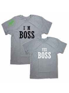 Футболки для двоих со смешными надписями I'm a boss& Yes boss/Парные для влюбленных