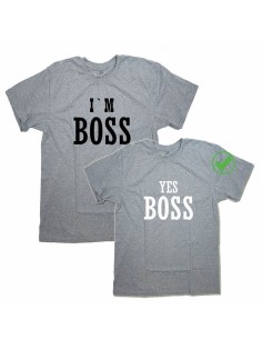 Футболки для двоих со смешными надписями I'm a boss& Yes boss/Парные для влюбленных