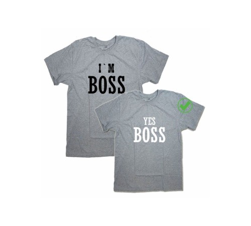 Футболки для двоих со смешными надписями I'm a boss& Yes boss/Парные для влюбленных