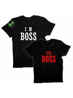 Футболки для двоих со смешными надписями I'm a boss& Yes boss/Парные для влюбленных