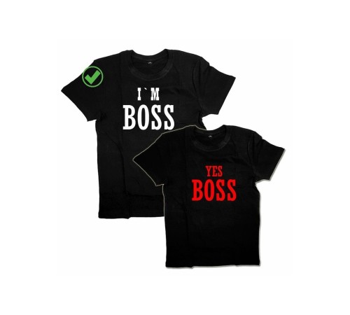 Футболки для двоих со смешными надписями I'm a boss& Yes boss/Парные для влюбленных