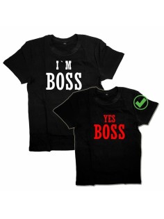 Футболки для двоих со смешными надписями I'm a boss& Yes boss/Парные для влюбленных