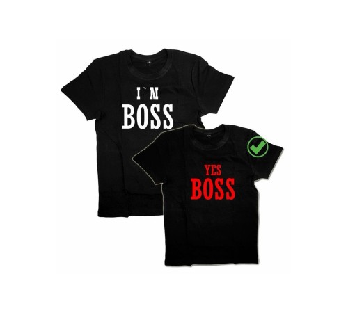 Футболки для двоих со смешными надписями I'm a boss& Yes boss/Парные для влюбленных