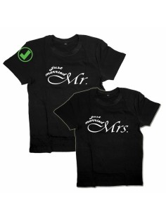 Парные футболки для молодоженов и для двоих влюбленных, для мужа и жены Mr&Mrs