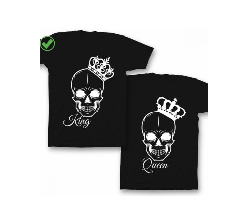 Футболки для двоих со смешными надписями с принтом King&Queen/Парные для влюбленных