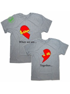 Футболки для двоих со смешными надписями Love is.../Парные для влюбленных