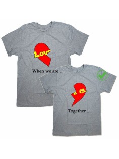 Футболки для двоих со смешными надписями Love is.../Парные для влюбленных