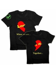 Футболки для двоих со смешными надписями Love is.../Парные для влюбленных