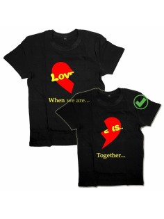 Футболки для двоих со смешными надписями Love is.../Парные для влюбленных