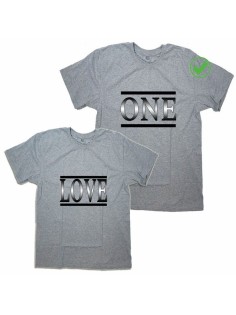 Оригинальные парные футболки для двух влюбленных / Семейный Лук с надписью One love