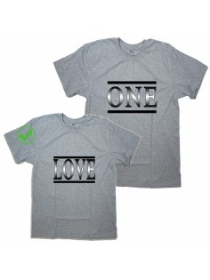 Оригинальные парные футболки для двух влюбленных / Семейный Лук с надписью One love