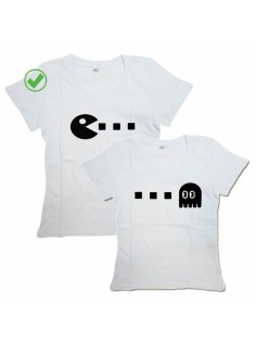 Оригинальные парные футболки для двух влюбленных / Семейный Лук с принтом Pacman