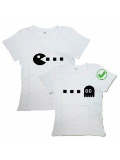 Оригинальные парные футболки для двух влюбленных / Семейный Лук с принтом Pacman