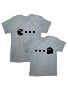 Оригинальные парные футболки для двух влюбленных / Семейный Лук с принтом Pacman
