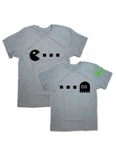 Оригинальные парные футболки для двух влюбленных / Семейный Лук с принтом Pacman