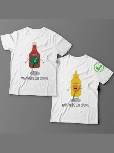 Оригинальные парные футболки для влюбленных/для пар, для друзей Partners in crime