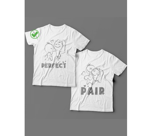 Красивые парные футболки с надписями/для влюбленных с принтом Perfect pair