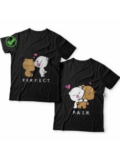 Красивые парные футболки с надписями/для влюбленных с принтом Perfect pair