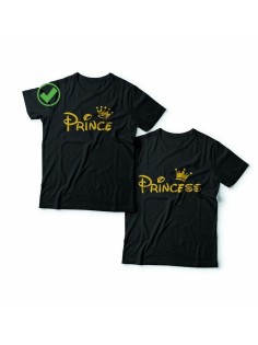 Парные футболки для молодоженов и для двоих влюбленных, для мужа и жены Prince&princess