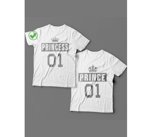 Красивые парные футболки с надписями/для влюбленных с принтом Princess &Prince