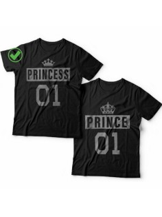 Красивые парные футболки с надписями/для влюбленных с принтом Princess &Prince