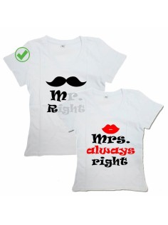 Красивые парные футболки с надписями/для влюбленных с принтом Mr right &Mrs always right