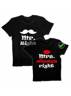 Красивые парные футболки с надписями/для влюбленных с принтом Mr right &Mrs always right