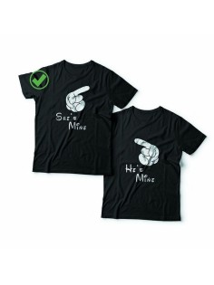 Парные футболки для мужа и жены, для парня и девушки с надписью Mine/для двоих с принтом