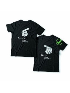 Парные футболки для мужа и жены, для парня и девушки с надписью Mine/для двоих с принтом