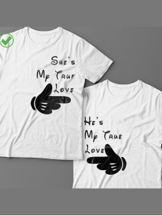 Парные футболки для мужа и жены, для парня и девушки My true love/для двоих с принтом
