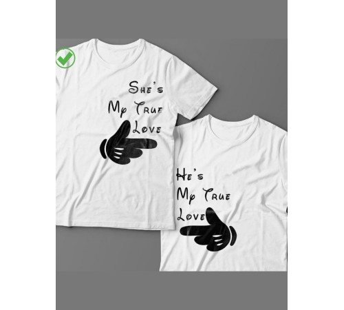 Парные футболки для мужа и жены, для парня и девушки My true love/для двоих с принтом