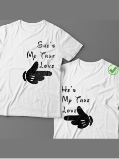 Парные футболки для мужа и жены, для парня и девушки My true love/для двоих с принтом