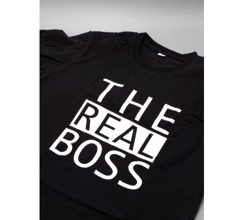 Парные футболки для мужа и жены, для парня и девушки The boss/для двоих с принтом