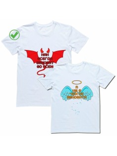 Красивые парные футболки с надписями/для влюбленных с принтом Виноват&Не виновата