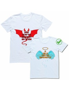 Красивые парные футболки с надписями/для влюбленных с принтом Виноват&Не виновата