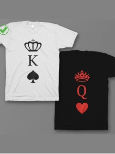 Красивые парные футболки с надписями/для влюбленных с принтом K&Q