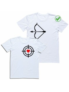 Оригинальные парные футболки для двух влюбленных / Семейный Лук с принтом Лук&Мишень