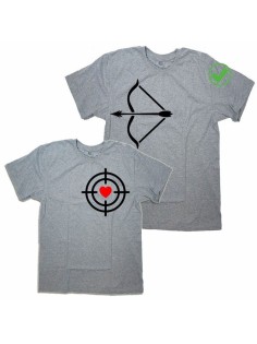 Оригинальные парные футболки для двух влюбленных / Семейный Лук с принтом Лук&Мишень