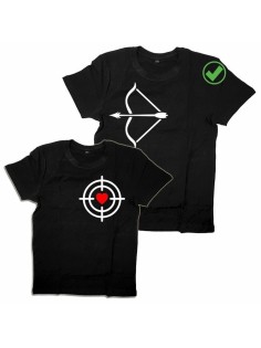 Оригинальные парные футболки для двух влюбленных / Семейный Лук с принтом Лук&Мишень