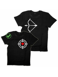 Оригинальные парные футболки для двух влюбленных / Семейный Лук с принтом Лук&Мишень