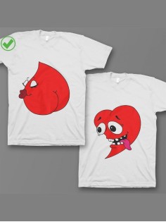 Оригинальные парные футболки для двух влюбленных / Семейный Лук Сердца