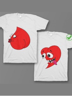 Оригинальные парные футболки для двух влюбленных / Семейный Лук Сердца
