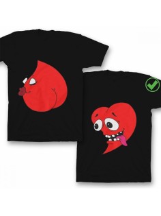 Оригинальные парные футболки для двух влюбленных / Семейный Лук Сердца