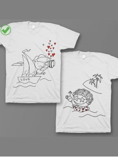 Оригинальные парные футболки для двух влюбленных / Семейный Лук Love