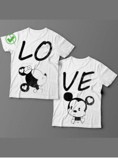 Футболки для двоих со смешными надписями с принтом Love/Парные для влюбленных