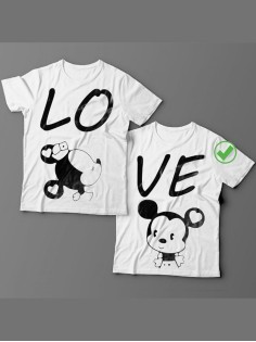 Футболки для двоих со смешными надписями с принтом Love/Парные для влюбленных